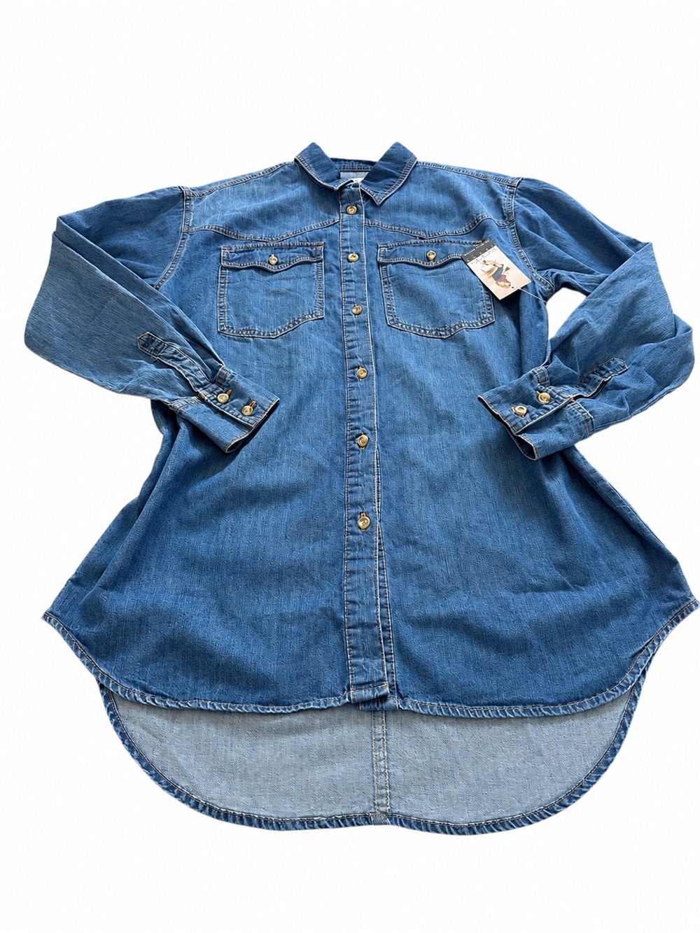 sofia by sofia vergara Blue Denim Tunic Shirt